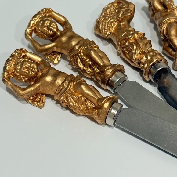 Vintage Gold Cherub Cheese Spreaders NWOT - Picture 12 of 14